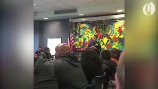Chief Danielle Outlaw addresses a community group