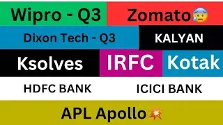 Kalyan▪️Zomato◾️Vodafone ◾️Ksolves◾️Dixon◾️IRFC◾️Wipro◾️Kotak