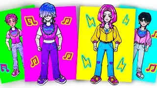 DIY Trendy Paper Doll Fashion Show! 🌈 Anime Cool Kids & Street Style Queens Unite! ✨