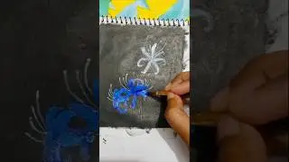 Blue spider lily #acrylicpainting #flowerart #painting #artshorts