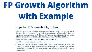 FP Growth algorithm with an example | Data Science Lecture 07