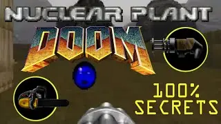 DOOM 100% Secrets in The Nuclear Plant. E1M2 #doom #doomslayer #retro