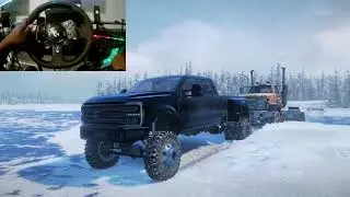 FORD F-450 vs THIN ICE! 6-TON GMC Truck Recovery| SnowRunner Logitech G923