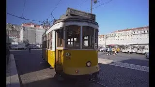 Portugal, Lisbon, tram 12  ride from Miradouro de Santa Luzia to Pra&ccedil;a da Figueira