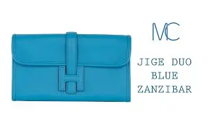 Hermes Jige Duo Clutch Blue Zanzibar &bull; MIGHTYCHIC &bull;