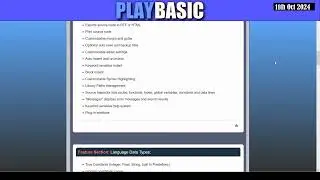 PlayBASIC Web Dev Blog - Features Page Upgraded - (2024 10 11)
