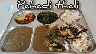 Pahadi Thali | Hare Sabji, Chane Ki Daal | Natural Kitchen Sounds & Gardening 🪴