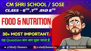 🥗🥛🍎 Food and Nutrition | General Awareness | Class 6th to 8th | CM Shri / SOSE Exam Preparation |
