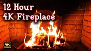 🔥 12 HOUR 4K FIREPLACE 🔥 longest 4k HD 60fps fireplace with crackling sound cozy fire relax ambience