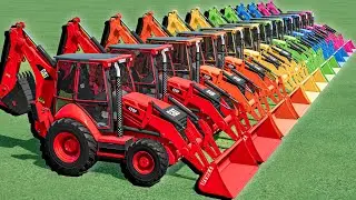 Transport with Colors - CAT Backhoe Loader SCAINA TRUCKS - Farming Simulator 22