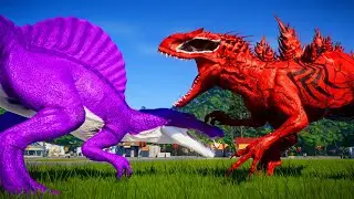 ⚡ Wolverine Malusaurus vs Spiderman Acrocanthosaurus | Captain America T-Rex & Godzilla Clash! 🦸&zwj;♂️🦖