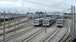 Transperth train drivers view - Claisebrook depot departure.