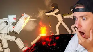 Reacting To Soldiers vs GIANT ROBOTS in People Playground