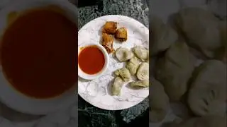 # tasty momos with chutney #& spring roll #sort #viralvideo # delhi street food 😋