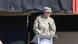 &ldquo;It was an incredible, brave act.&rdquo;  Major General Michael C. Thompson speaks at a Purple Heart