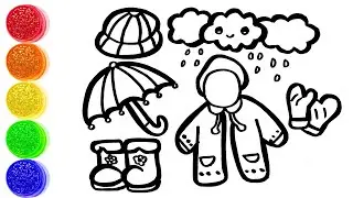 How to draw Rain Suit Drawing And COLOURING RAIN SUIT FOR KIDS