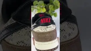Dunk Brown Snakeskin Cream Laces Detailed Look