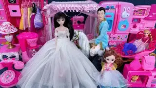 10 Minutes Satisfying with Unboxing Barbie Princess Wedding Room Decoration Set ASMR | Review Toys