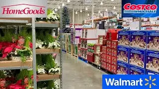 COSTCO WALMART HOMEGOODS CHRISTMAS DECORATIONS HOME DECOR SHOP WITH ME SHOPPING STORE WALK THROUGH