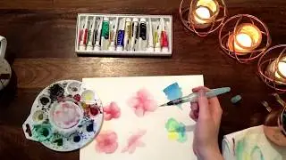 ASMR Corner | Watercolour Painting  (close up whispering, brush sounds)