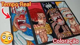 🔥SURREAL!!! Colorindo Luffy,Barba negra,Shanks e Buggy em Tempo Real (One Piece) |Erik Leandro|