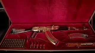 Золотой АКМ с росписью