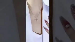 3mm Moissanite Cross Pendant Necklace - Sterling Silver Chain Plated with 18K White Gold #milalan