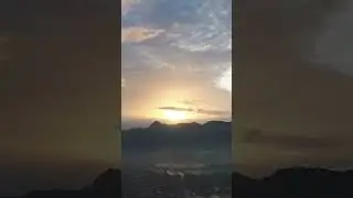 Golden Sunrise Behind Mountain Silhouette | Aerial Scenic View #shorts