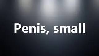 Penis, small - Medical Definition and Pronunciation