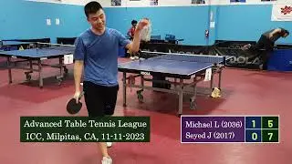Michael Li (2036) vs Seyed Jafarinejad (2017) at ICC TT League on 11-11-2023