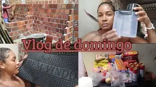 Compras de reposição da semana/almoço delicioso/mostrei as COMPRINHAS/mais um dia de obra 