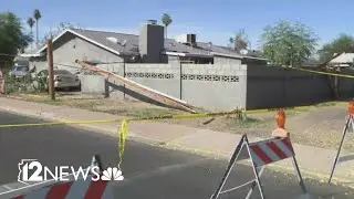Power poles pulled down by truck in Phoenix neighborhood