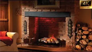 3 HOURS of Burning Fireplace & Crackling Fire Sounds (+Music)