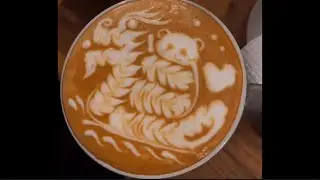 Slow-motion tutorial on how to make a panda dragon boat latte art | Barista