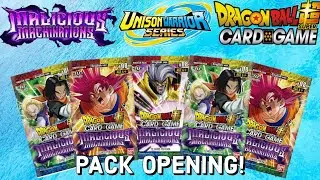 Opening Five Packs Of Malicious Machinations! Dragon Ball Super Card Game!