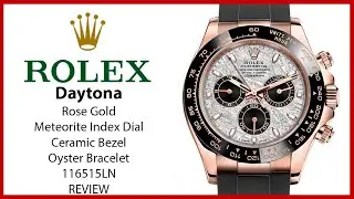 ▶ Rolex Daytona Rose Gold Meteorite Dial Ceramic Bezel Oysterflex Rubber Bracelet 116515LN - REVIEW