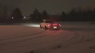 Lowered Crew Cab Chevy Dually Snow Drifting