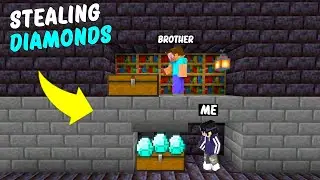 STEALING DIAMONDS From My YOUNGER BROTHER In MINECRAFT | TROLLING BROTHER IN HIS WORLD