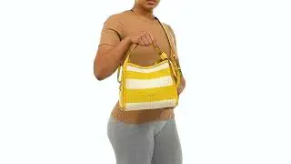 Kate Spade New York Knott Striped Straw Medium Crossbody Tote SKU: 9778056