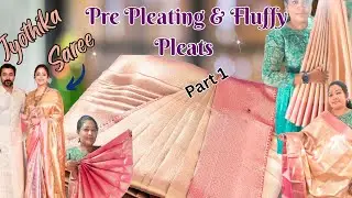 🔴ஜோதிகா Tissue Silk Saree l pre pleating l folding fluffy pleats l ironing tricks#saree#trending
