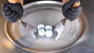ASMR - OREO and Milka Chocolate Snowballs Ice Cream Rolls | satisfying Food Mukbang - fast movements