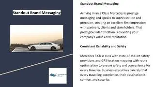 Mercedes S Class Rental Ideal for Corporate Travel