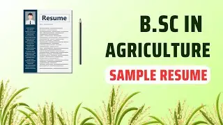 Resume for B.Sc agriculture fresher | how to write a resume | Resume for B.Sc Agriculture student |