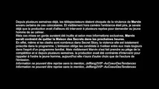 [EXCLUS] Secret Story : Marvin exclu du programme