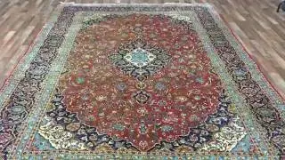 Semi-Antique Red Persian Kashan Oriental Rug 8'2X11'3 - M1043 2837