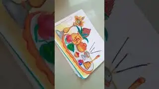 puja ki thali drawing 🛐🙏