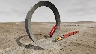 BeamNG.Drive - Trains vs Vertical Loop Crashes 6 | BeamNG High Speed