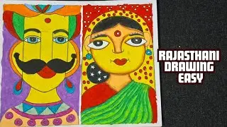 How To Draw A Rajasthani Man and Woman/Step by step/Easy drawing and colouring/Lincy Janeesh 