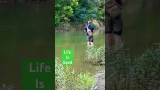 A cool late summer day feels like an early fall day #fishing #creek #fishinghole #gonefishing