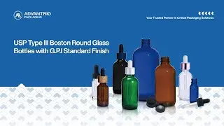 USP Type lll Boston Round Glass Bottles with G.P.l Standard Finish